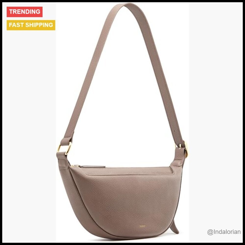 Leather Crossbody Sling Bag Adjustable Strap Small Satchel Chic Minimal Everyday